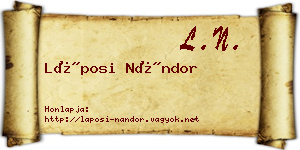 Láposi Nándor névjegykártya