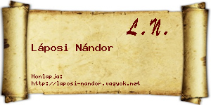 Láposi Nándor névjegykártya