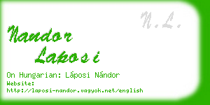 nandor laposi business card
